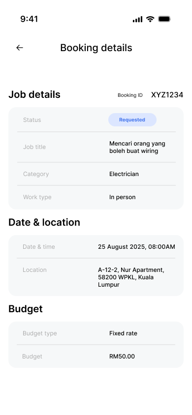 Worker job details