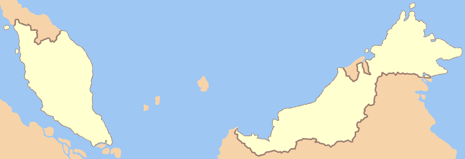 Outline map of Malaysia
